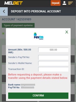 Melbet Paytm