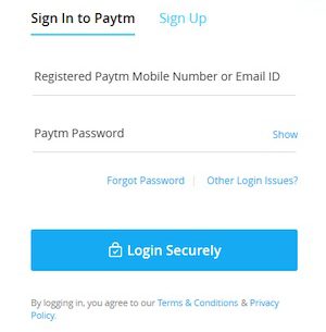 Paytm Signin