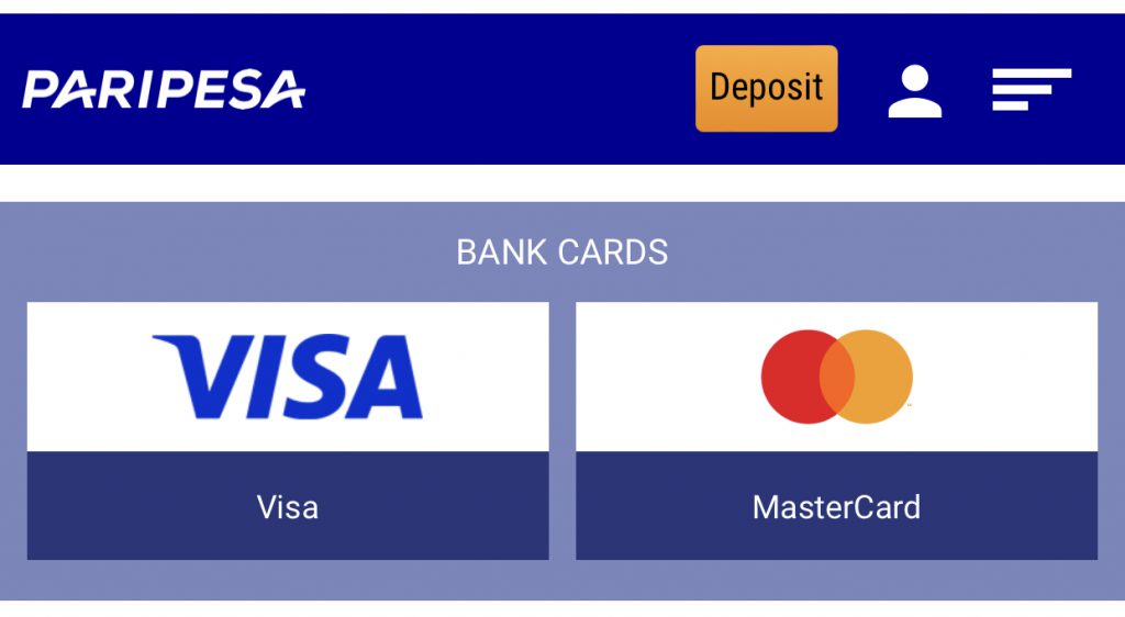 paripesa debit card deposit