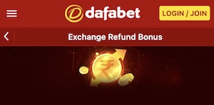 dafabet exchange refund bonus