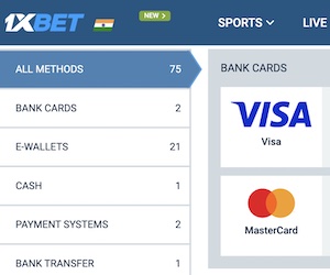 1xbet debit card payments