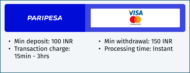 Paripesa credit card payments