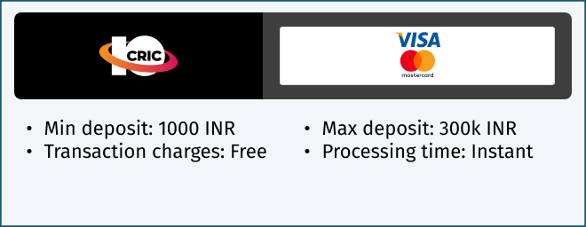 10cric debit card payment