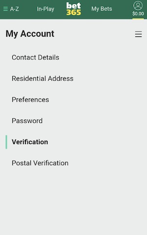 bet365 verification