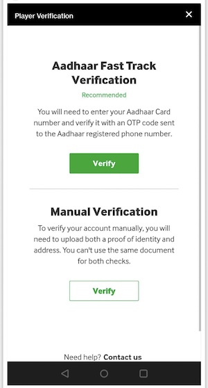 betting id verification