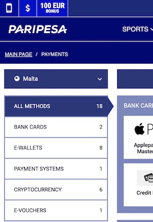 paripesa withdrawal