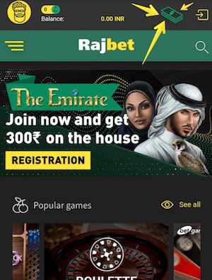 rajbet mobile homepage