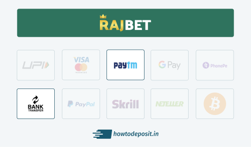 Rajbet withdrawal methods paytm bank transfer