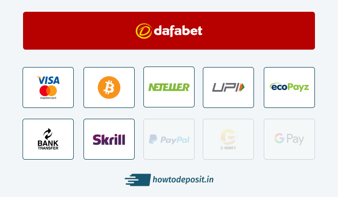 Dafabet Payment Options